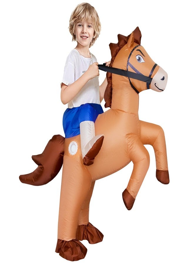 Stegosaurus Inflatable Horse Costume for Kids Halloween Riding a Horse Cowboy Costumes Funny Blow up Costumes for Boys Girls Cosplay Party - Image 1